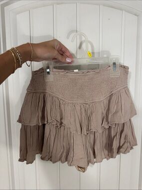 ROCK N RAGS! Women's Ruffle Tiered Skirt - Taupe